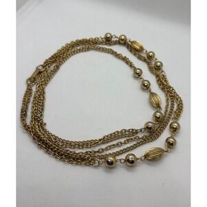 Necklace Vintage Gold Tone Statement Dramatic Great for Layering Chunky